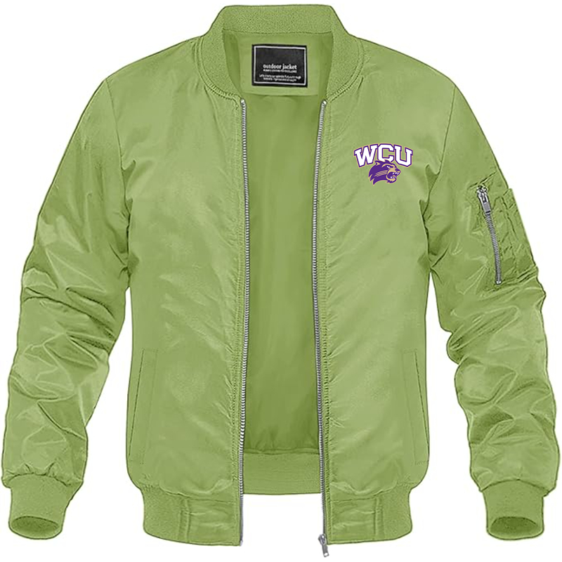 Men's Western Carolina Catamounts Lightweight Bomber Jacket Windbreaker Softshell Varsity Jacket Coat